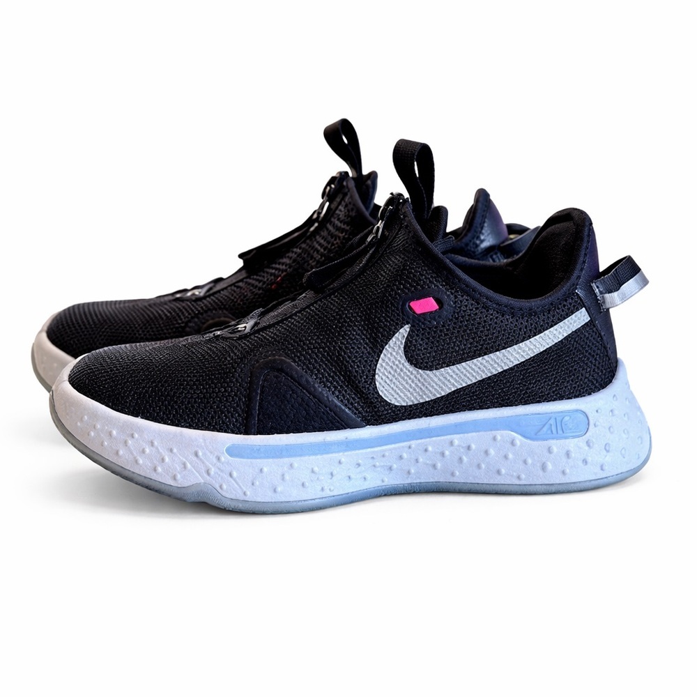 Nike Men’s PG 4 Basketball Shoes Black/Metallic Silver CD5079-001 Size 4.5 - Picture 1 of 11